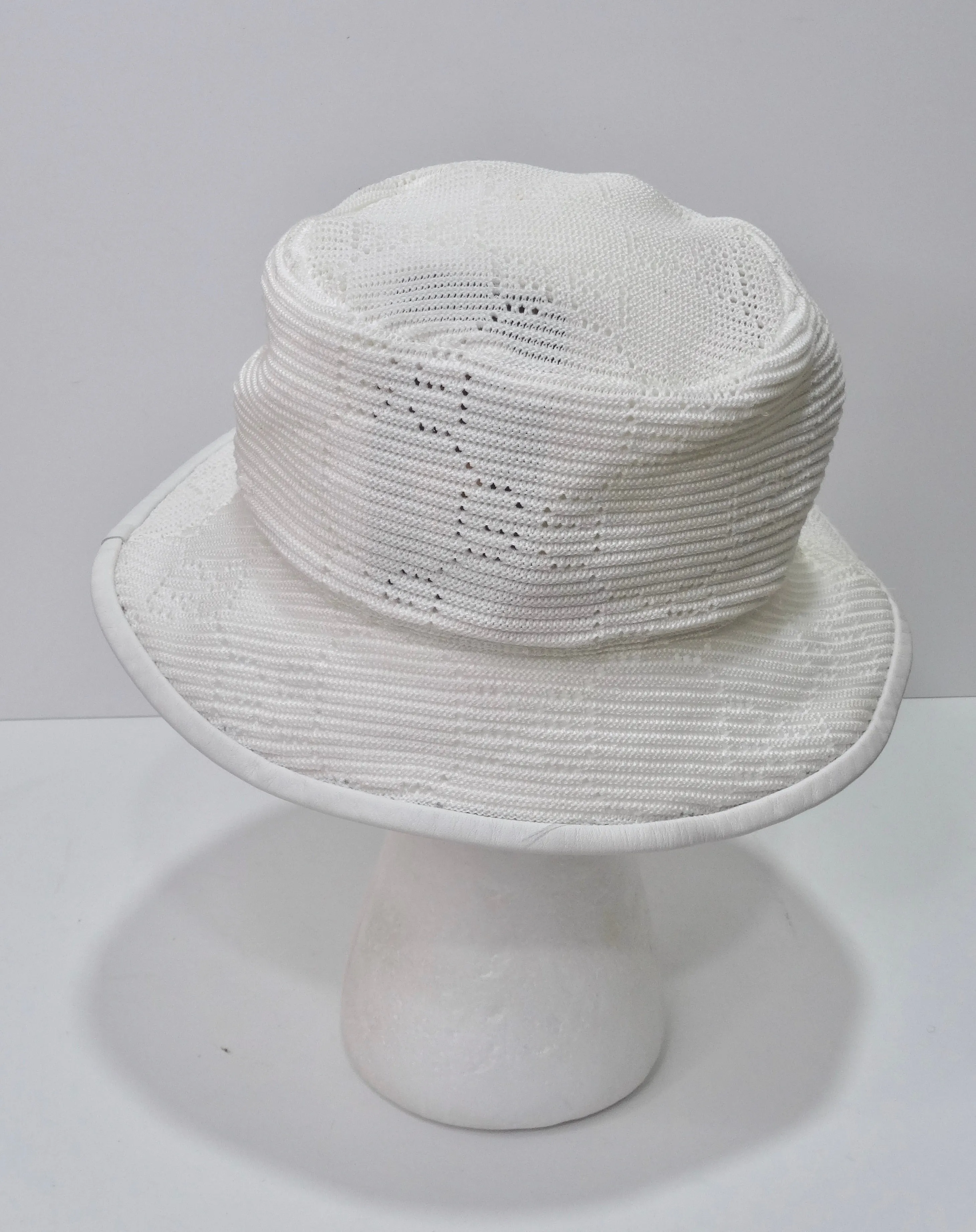 Gucci White GG Knitted Bucket Hat