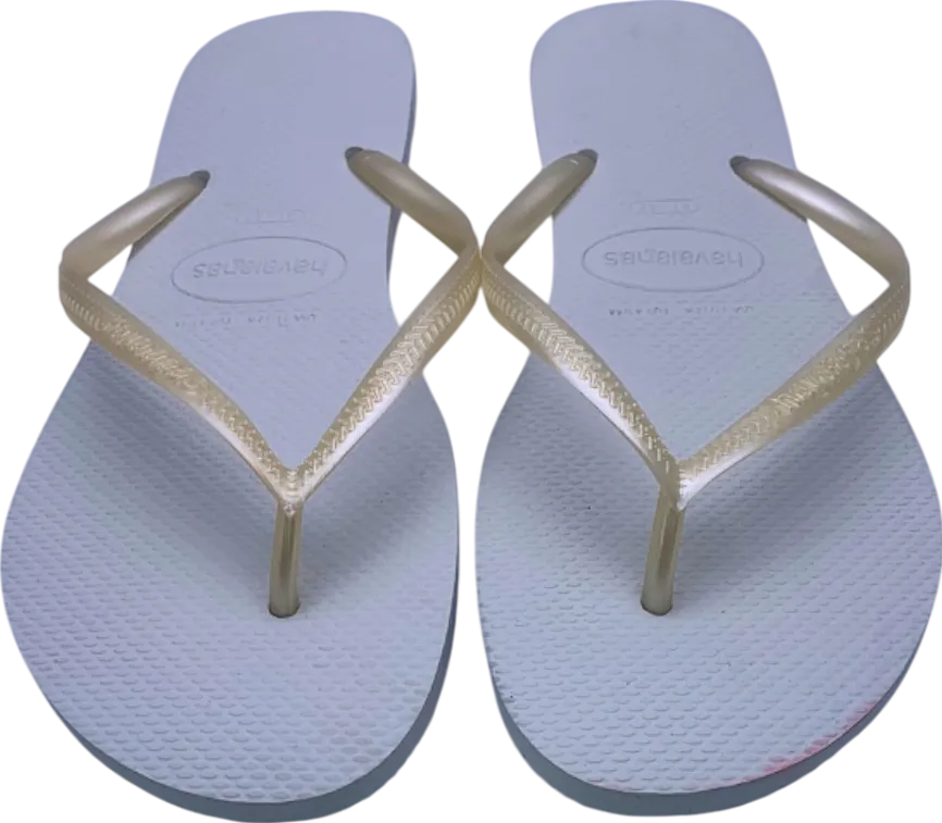 Havaianas White Slim Flip Flops EU 41/42 UK 8/9