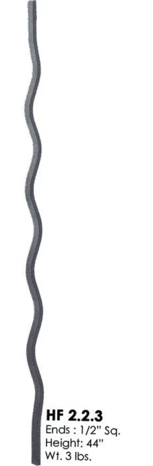 HF 2.2.3 Plain Wavy Bar Iron Baluster