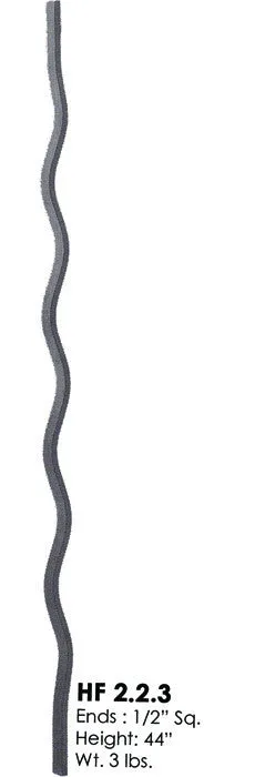HF 2.2.3 Plain Wavy Bar Iron Baluster