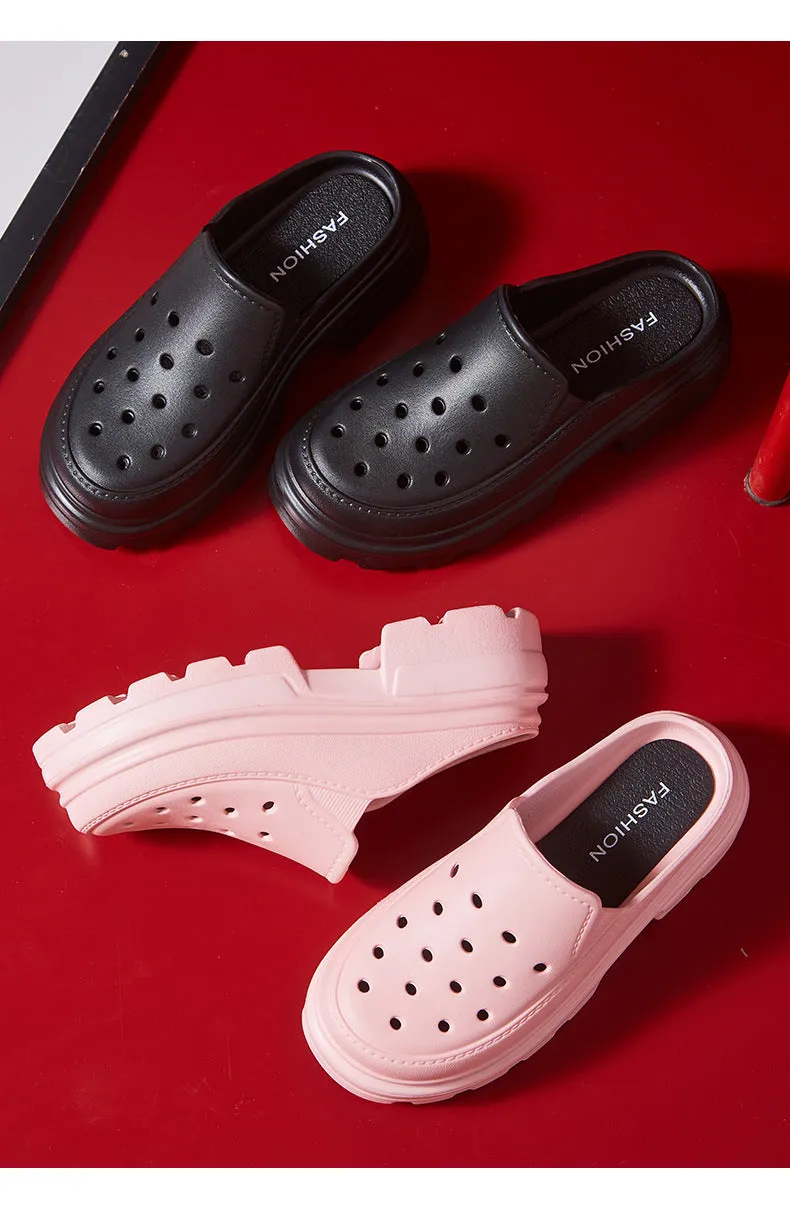 High Heels Sandals Clogs Summer 6.5cm Increase Platform