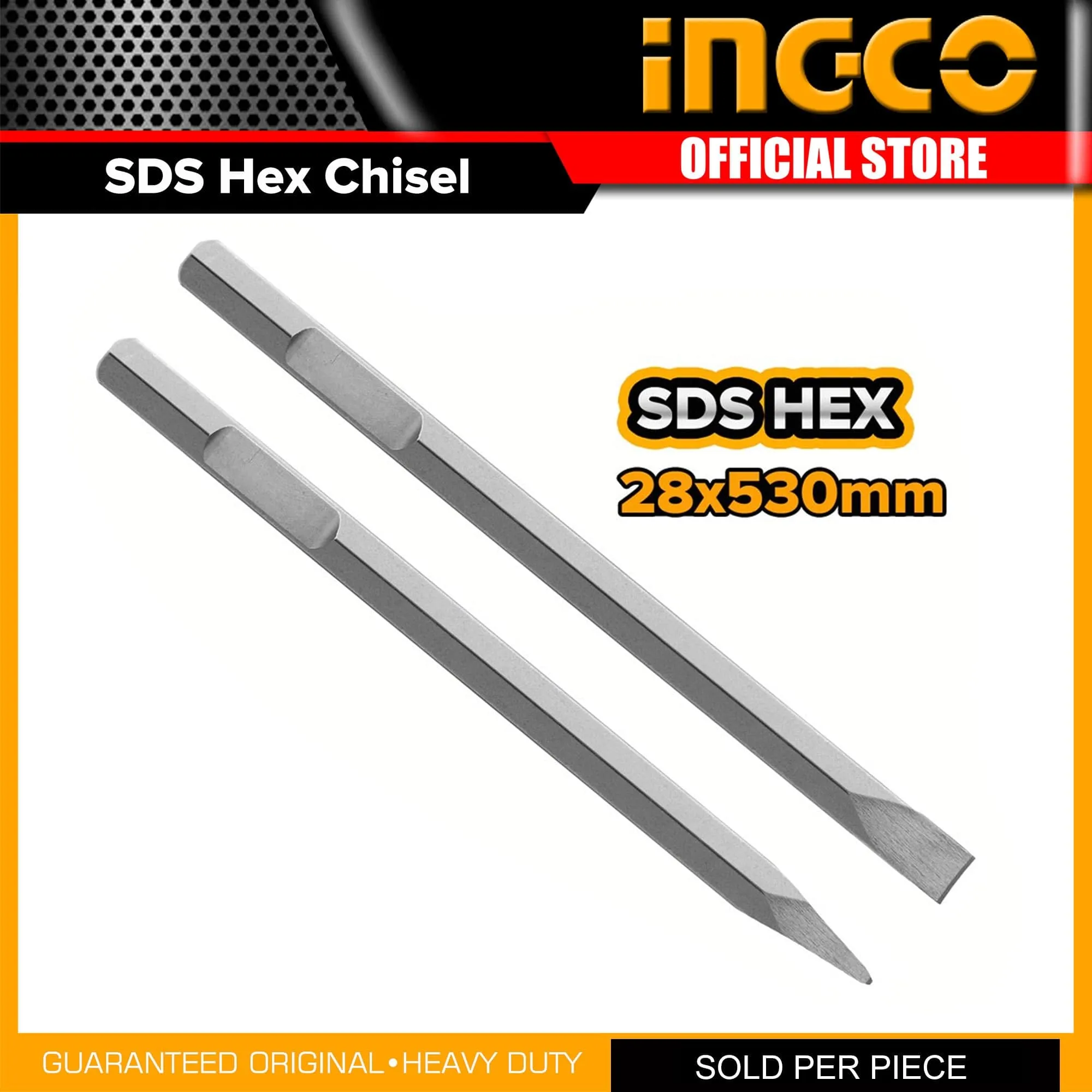 Ingco Hex Chisel 28mmx530mm - Pointed & Flat