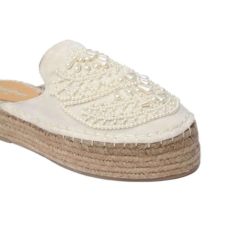 Iris Cream Espadrilles Platform
