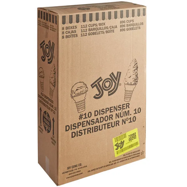 JOY #10 Flat Bottom Cake Cones | 8 x 112 (896) Per Case | Joy Cone Co. | Cones Distributor Canada