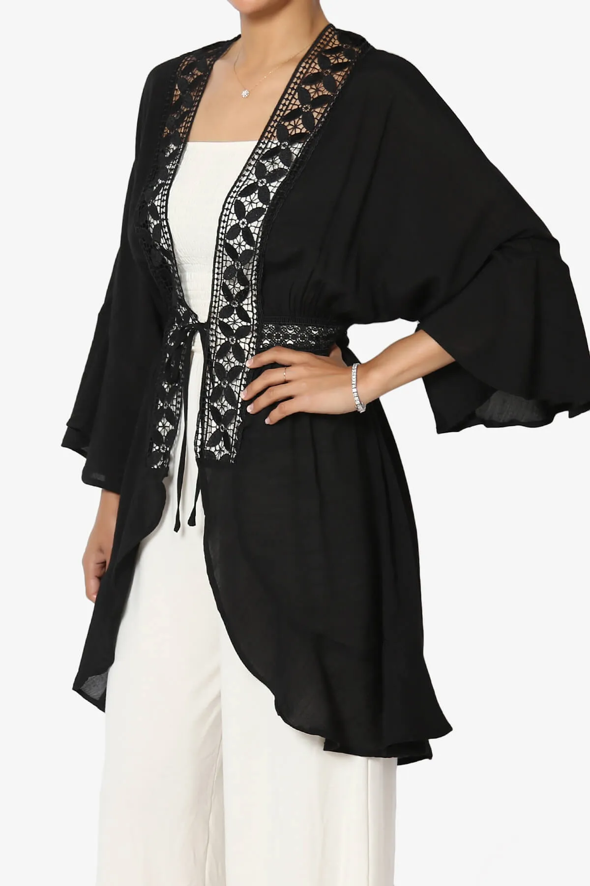 Kayla Lace Trim Kaftan
