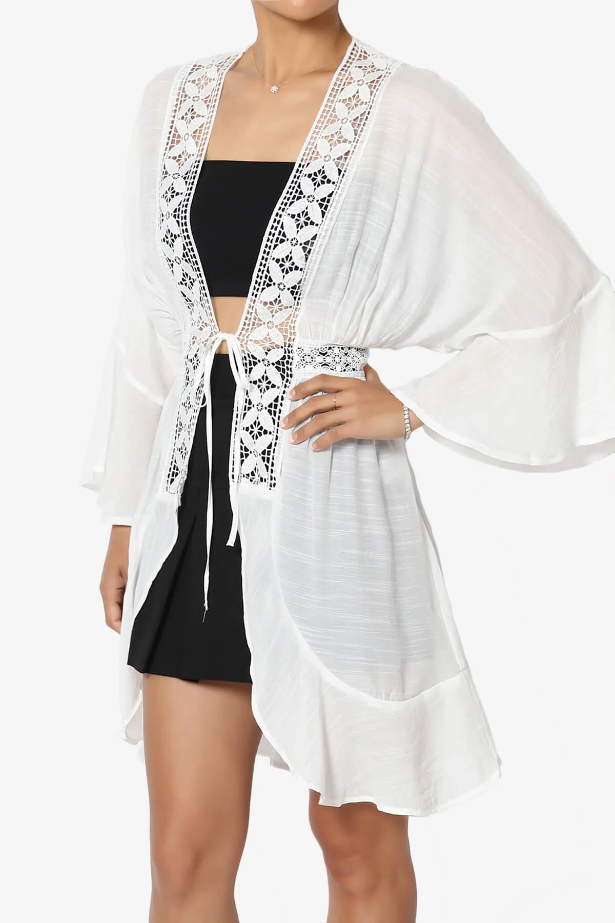 Kayla Lace Trim Kaftan