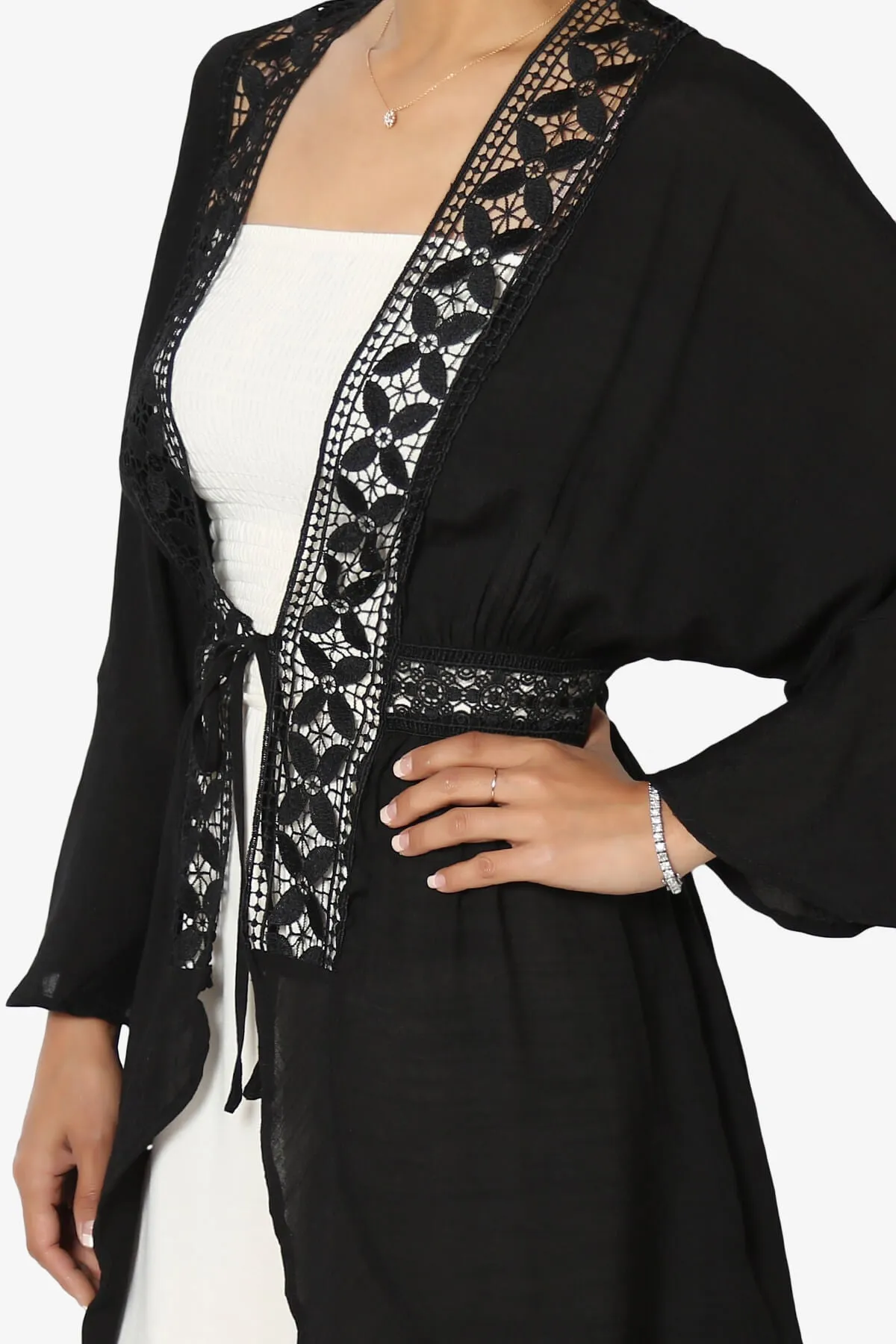 Kayla Lace Trim Kaftan