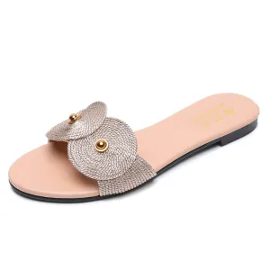 ladies slides Women Summer Slippers Hemp Rope knitting Flat Open Toe Sandals Sandalia Feminina Casual beach outdoor shoes 35-43