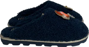 Laines London Teddy Towelling Slipper Sliders With Summer Spritz Brooches UK M