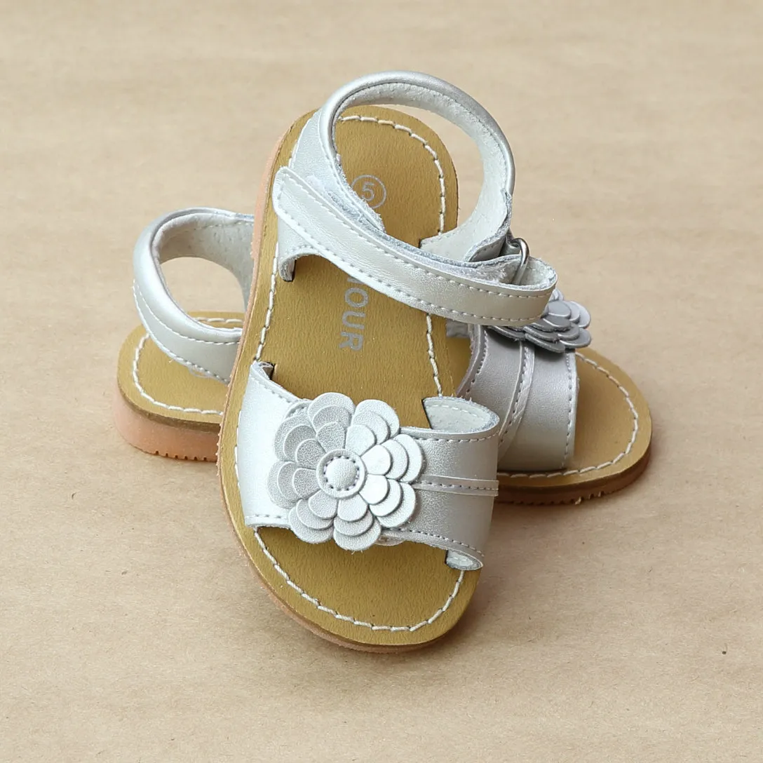 L'Amour Girls Three Layer Petal Flower Sandal