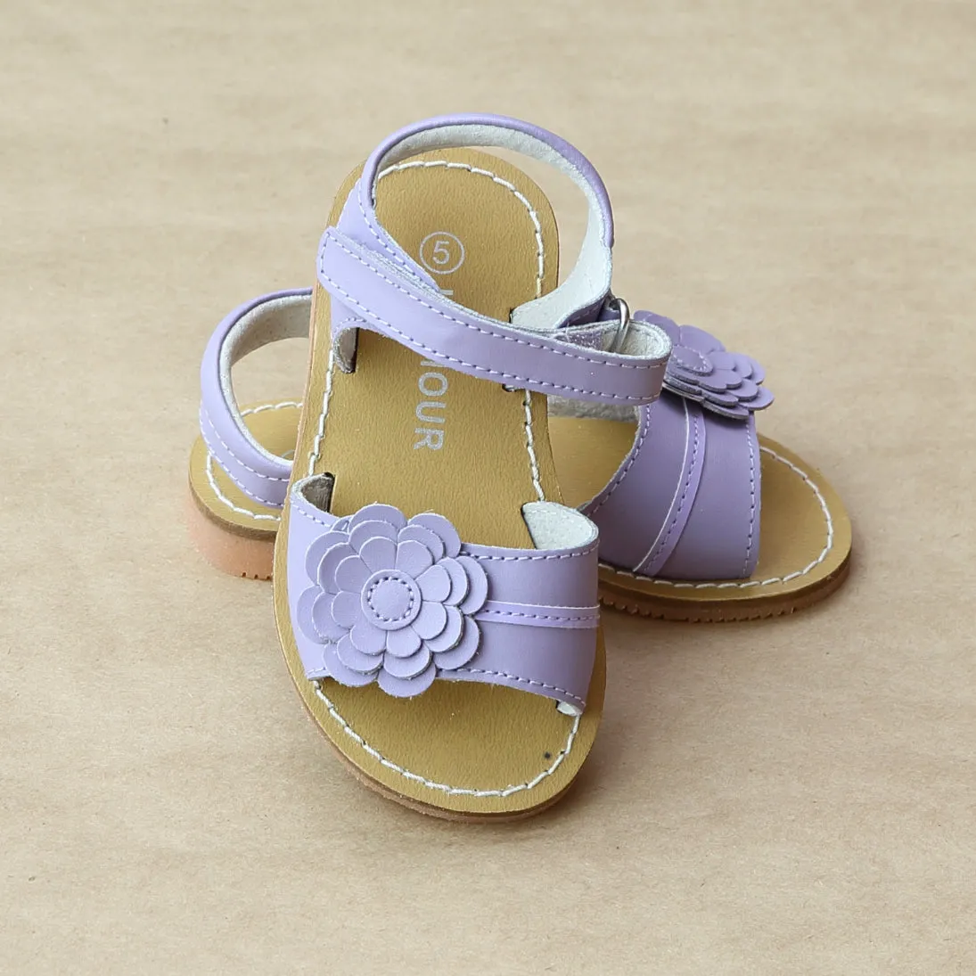 L'Amour Girls Three Layer Petal Flower Sandal