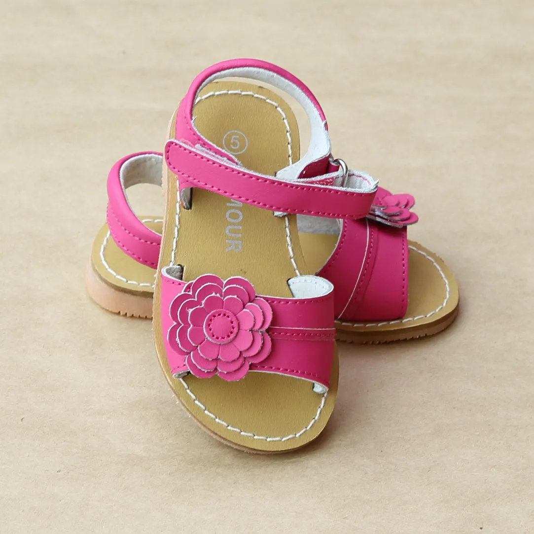 L'Amour Girls Three Layer Petal Flower Sandal
