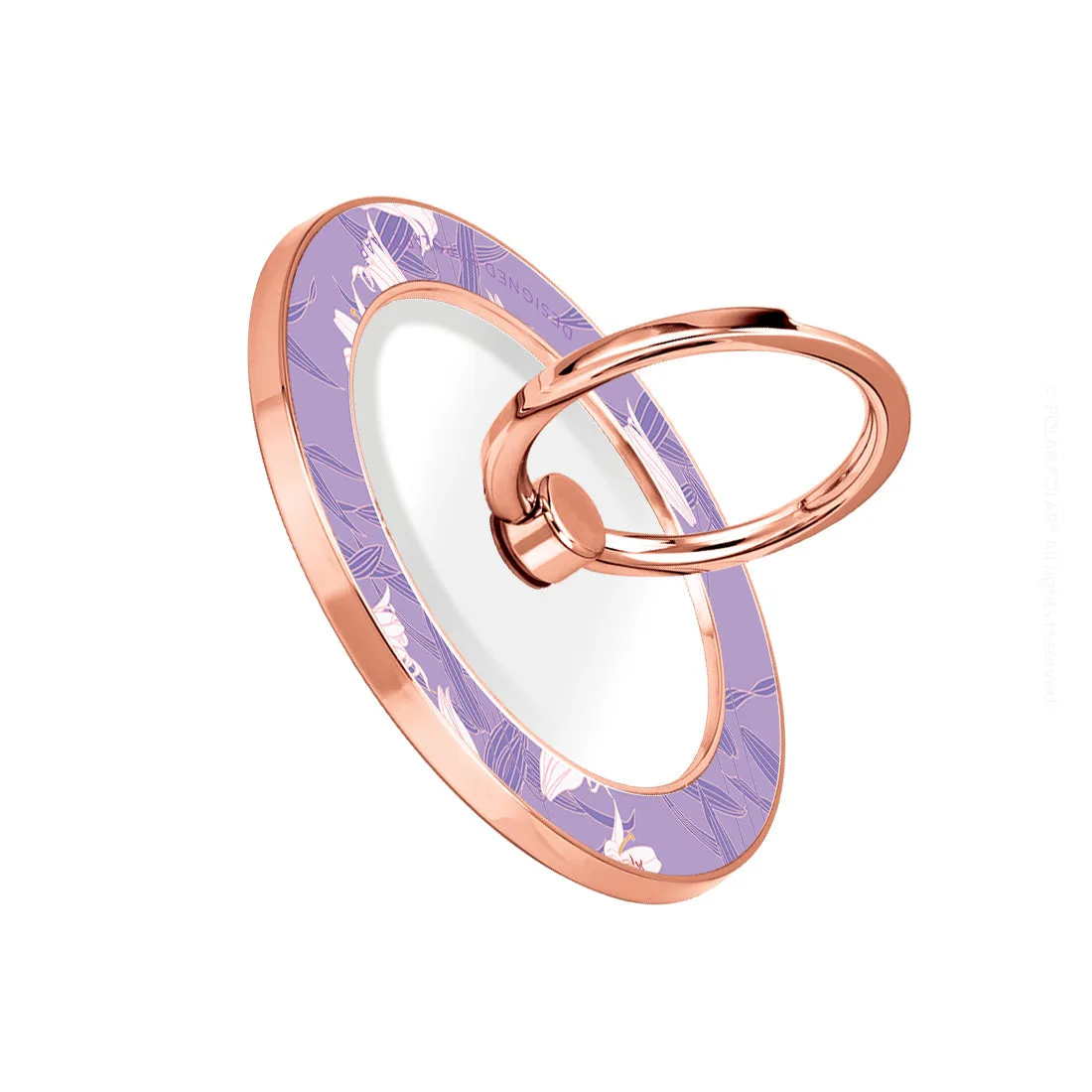 Lavender Lily - Rose Gold MagSafe Phone Grip and Ring Holder Stand
