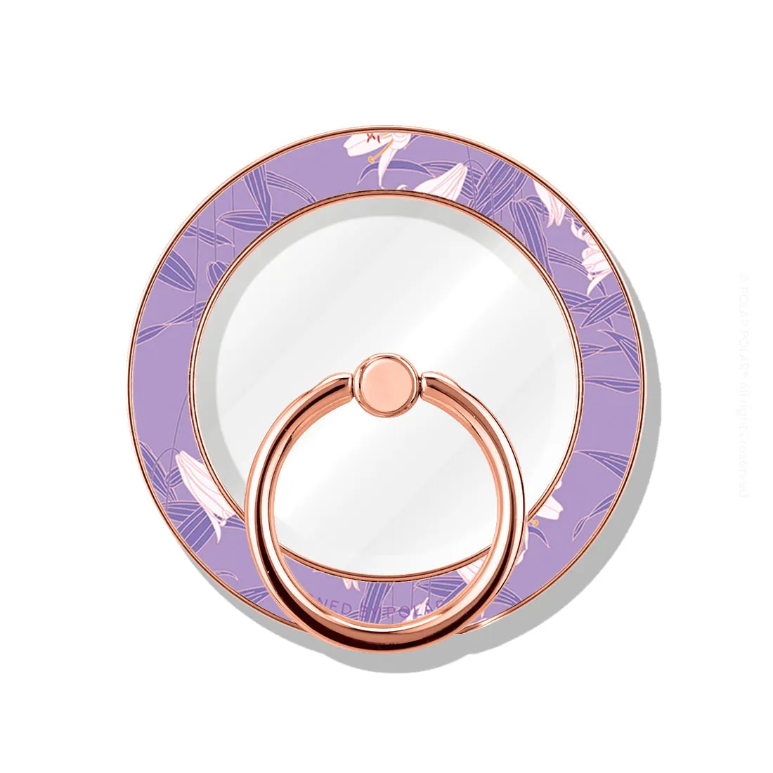 Lavender Lily - Rose Gold MagSafe Phone Grip and Ring Holder Stand