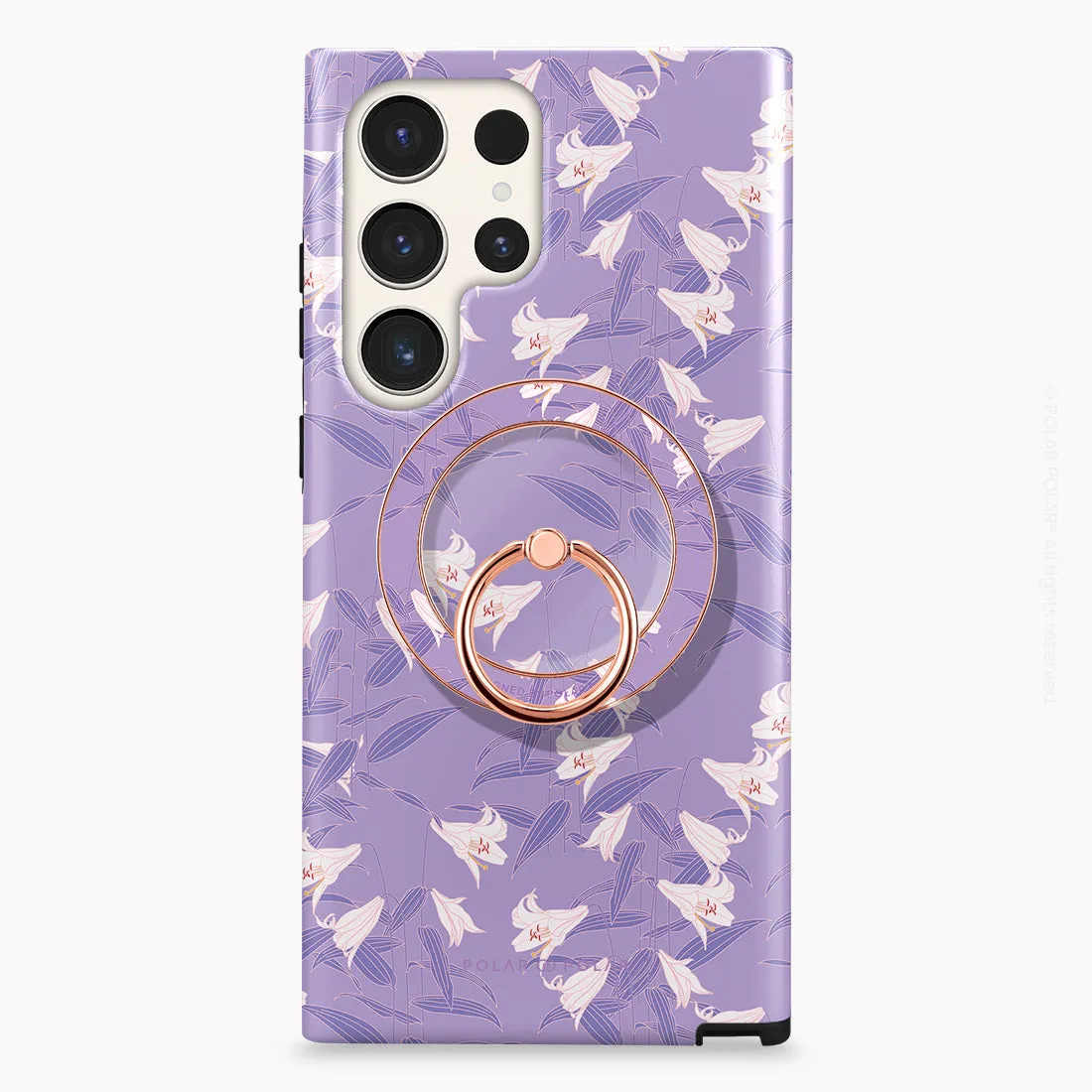 Lavender Lily - Rose Gold MagSafe Phone Grip and Ring Holder Stand