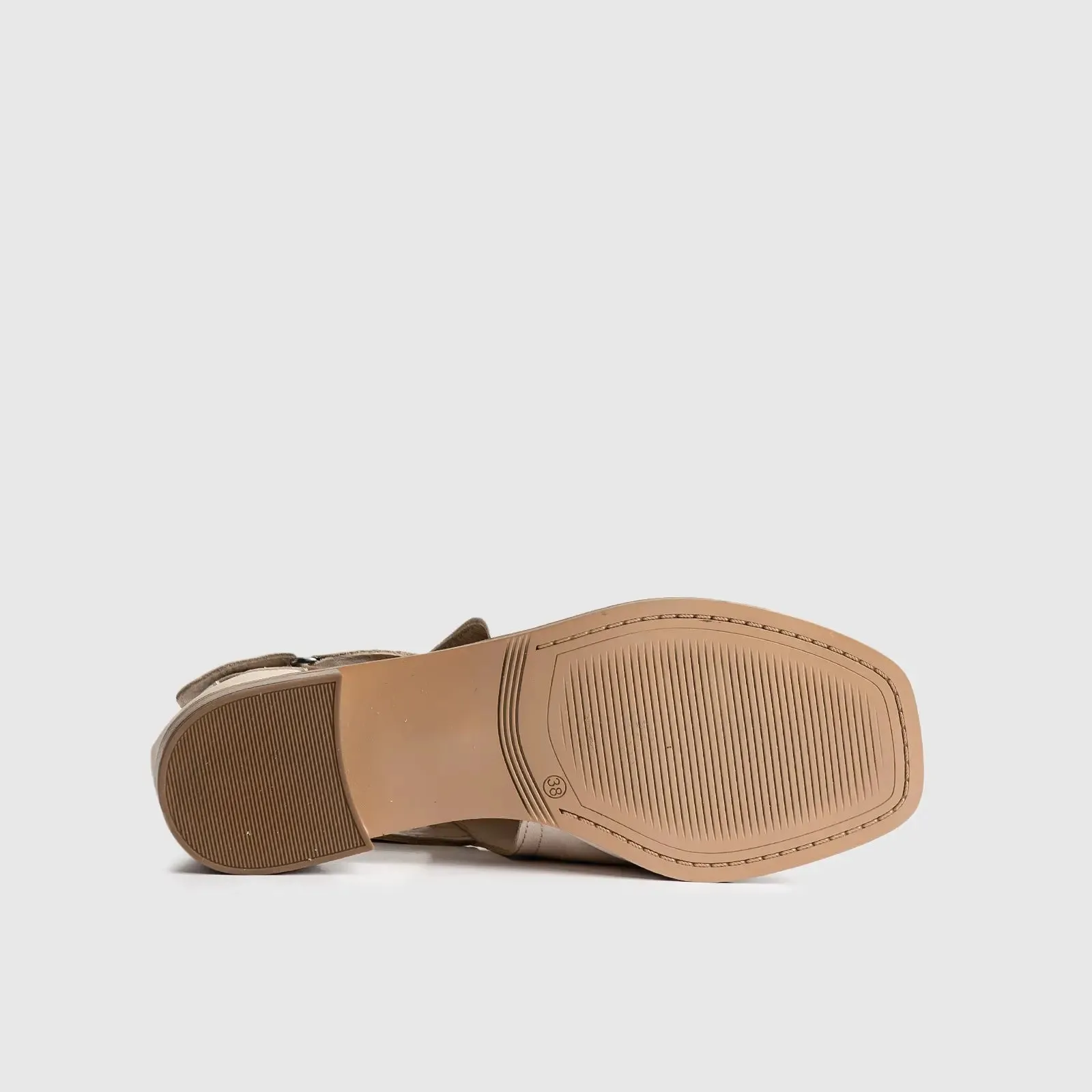 Leather Comfort Block Heel Sandal White 8821