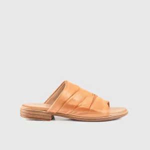 Leather Flat Comfort Sandals Tan 8540