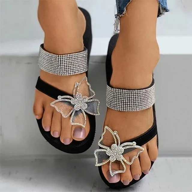 Leisure Slope Heel Bow Slippers