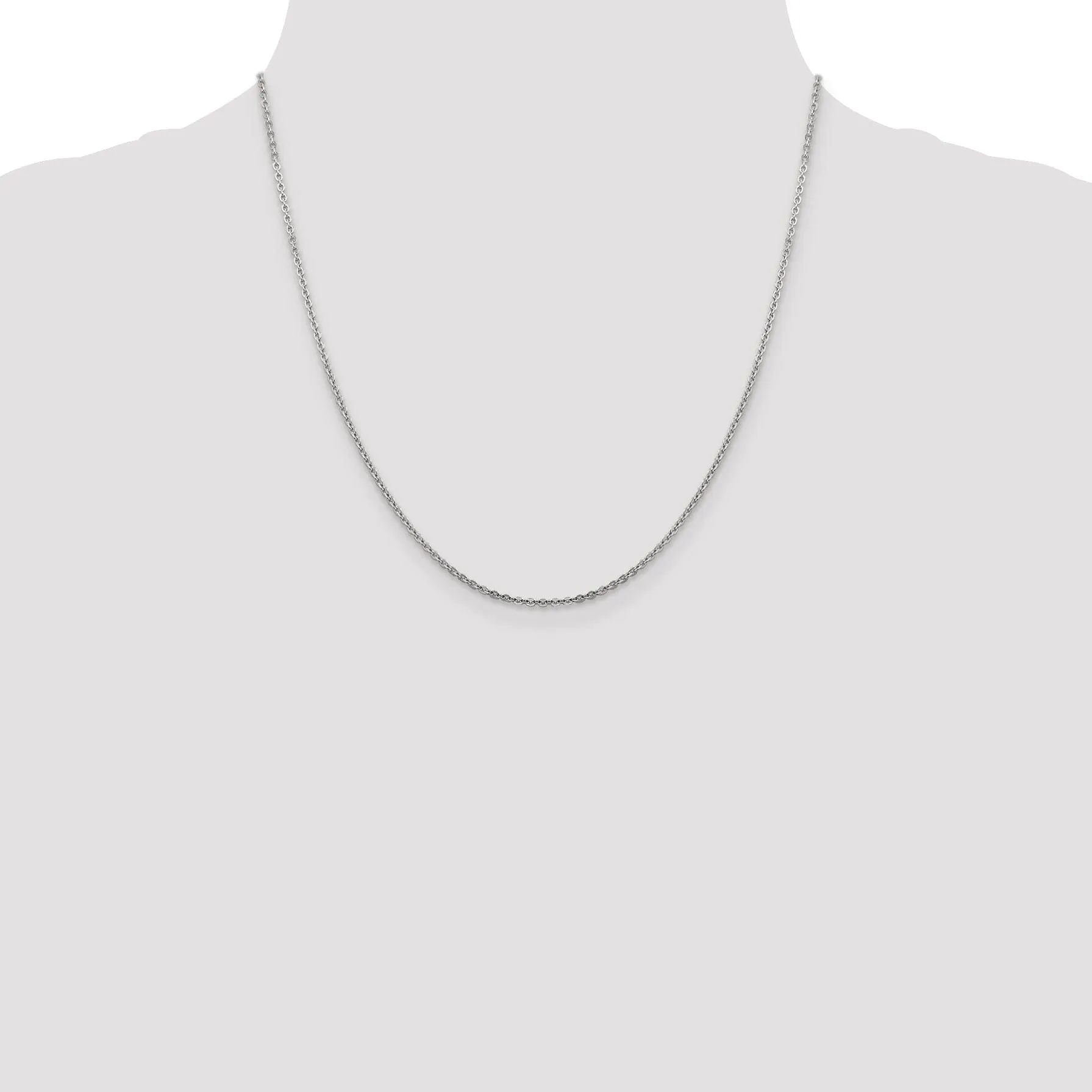 Leslie 14K White Gold 1.95 mm Flat Cable Chain