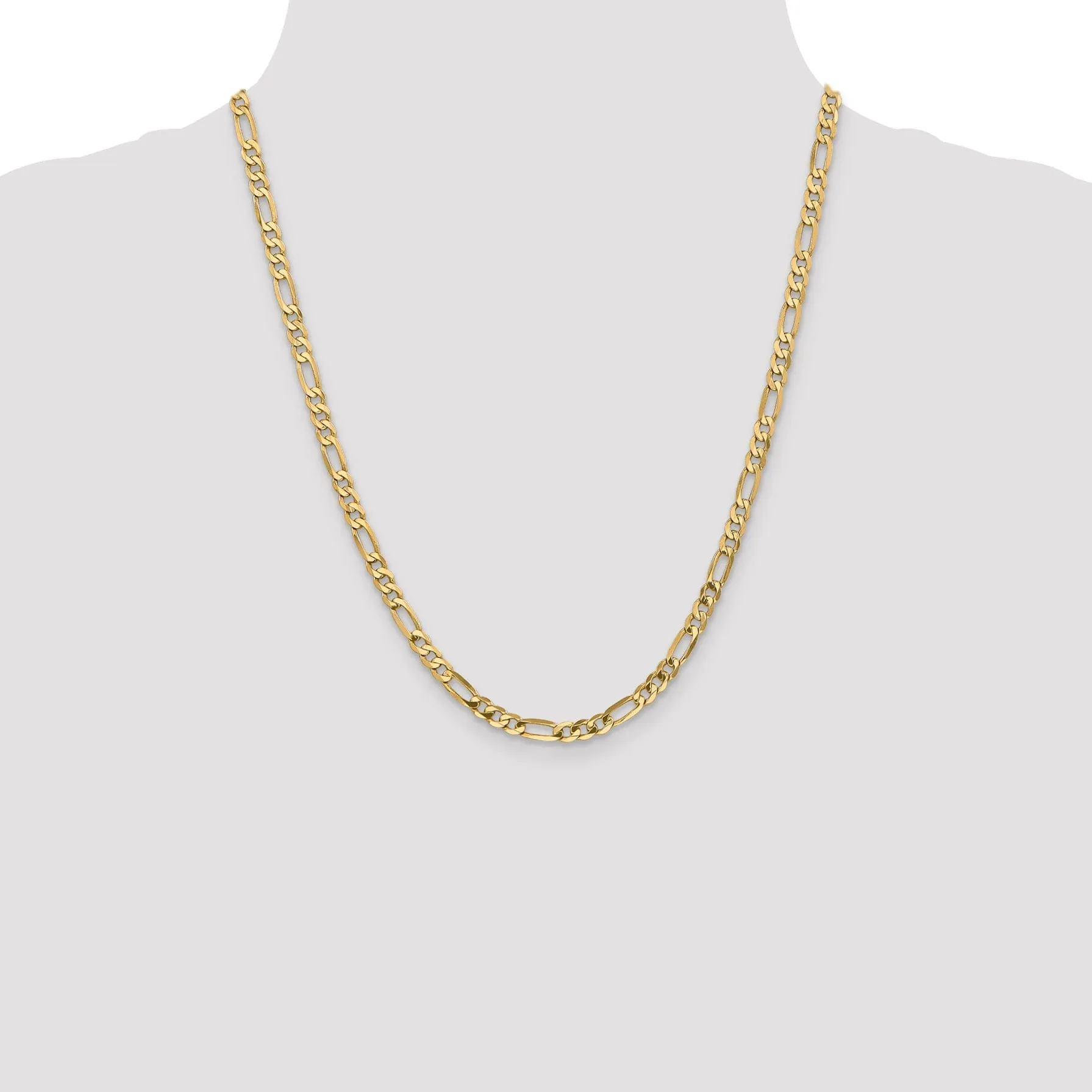 Leslie 14k Yellow Gold 4.75mm Flat Figaro Chain