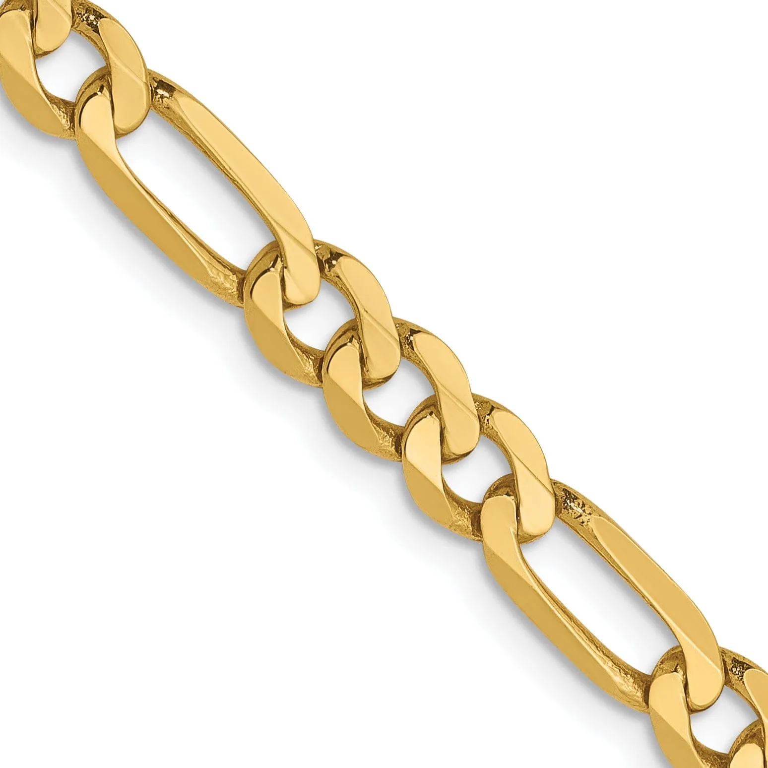 Leslie 14k Yellow Gold 4.75mm Flat Figaro Chain