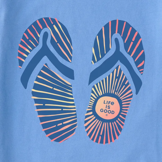 Life is Good Women's Sunburst Flip Flops Crusher Tee
