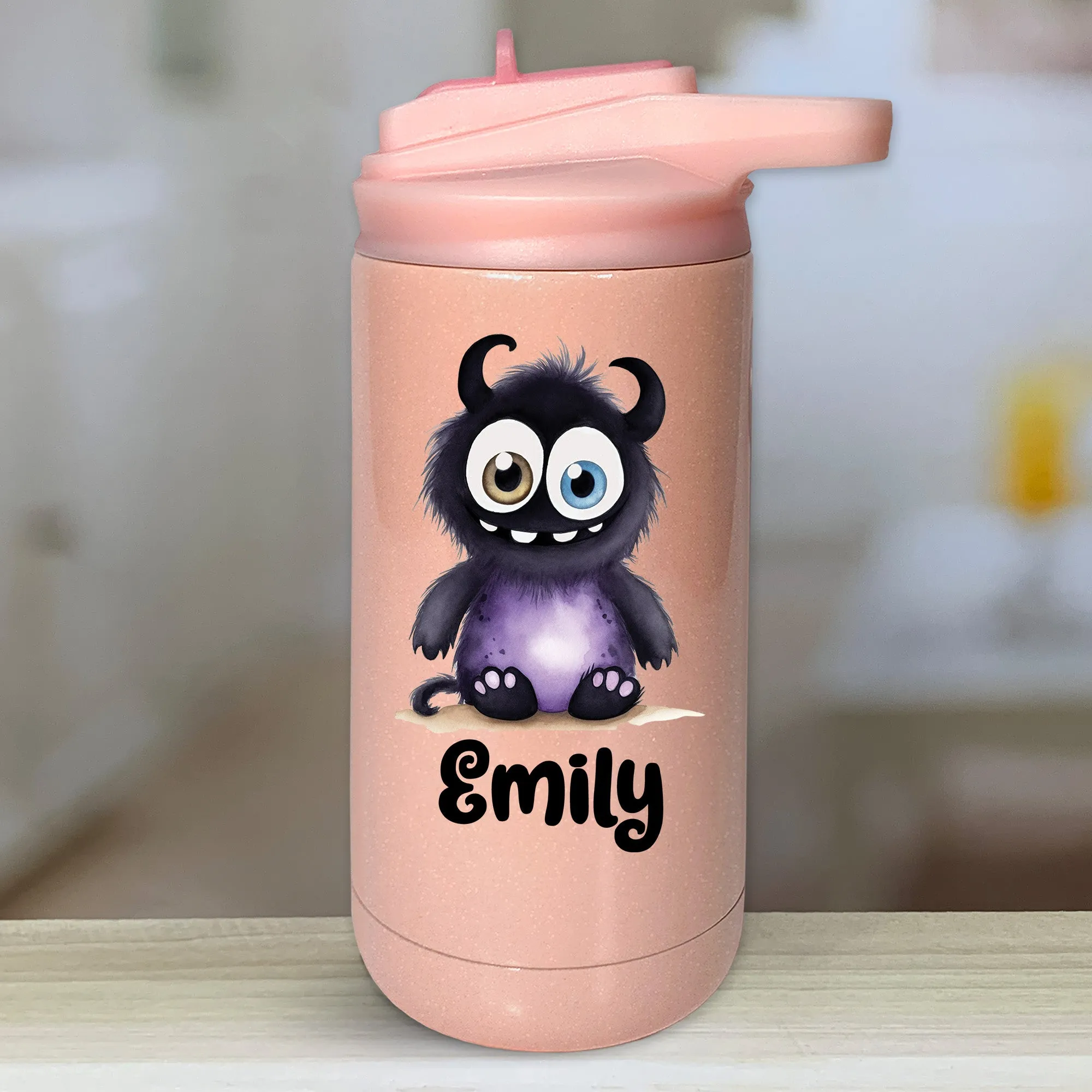 Little Monsters Personalized With Name Kids Water Bottle Tumblers
