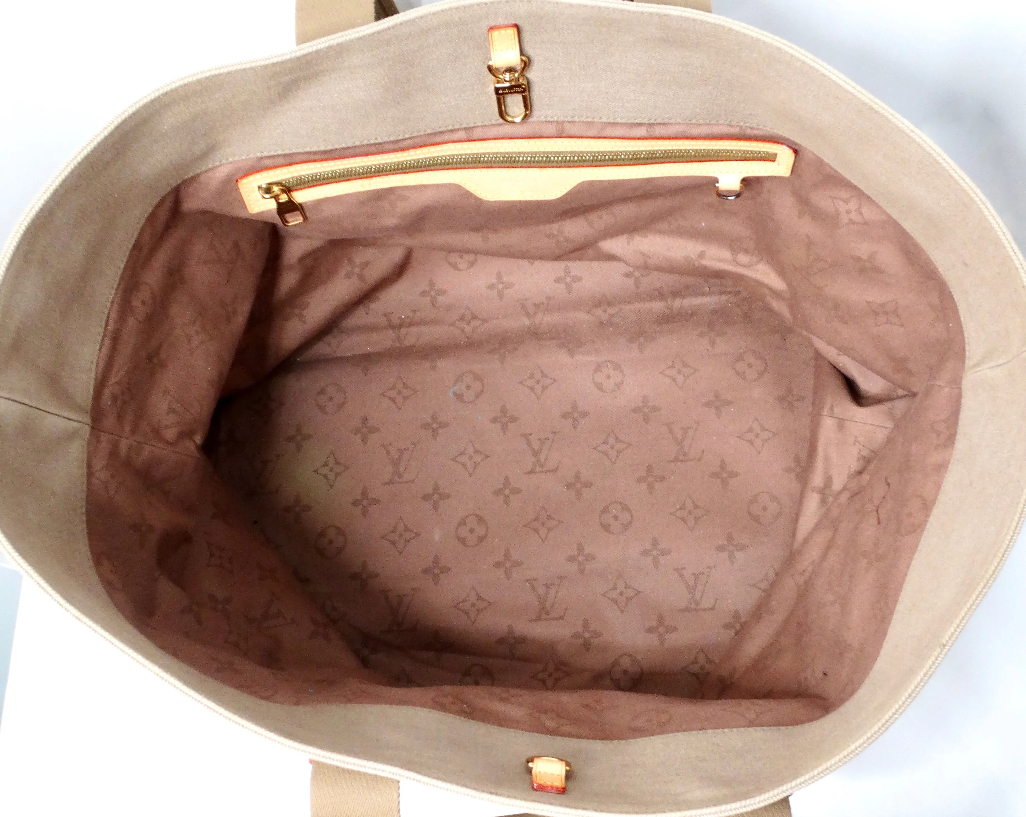 Louis Vuitton Denim Articles De Voyage GM Beige Tote Bag