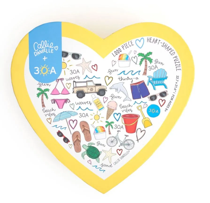 Love For The Beach 1000 Piece Heart Puzzle -30A Beach Edition