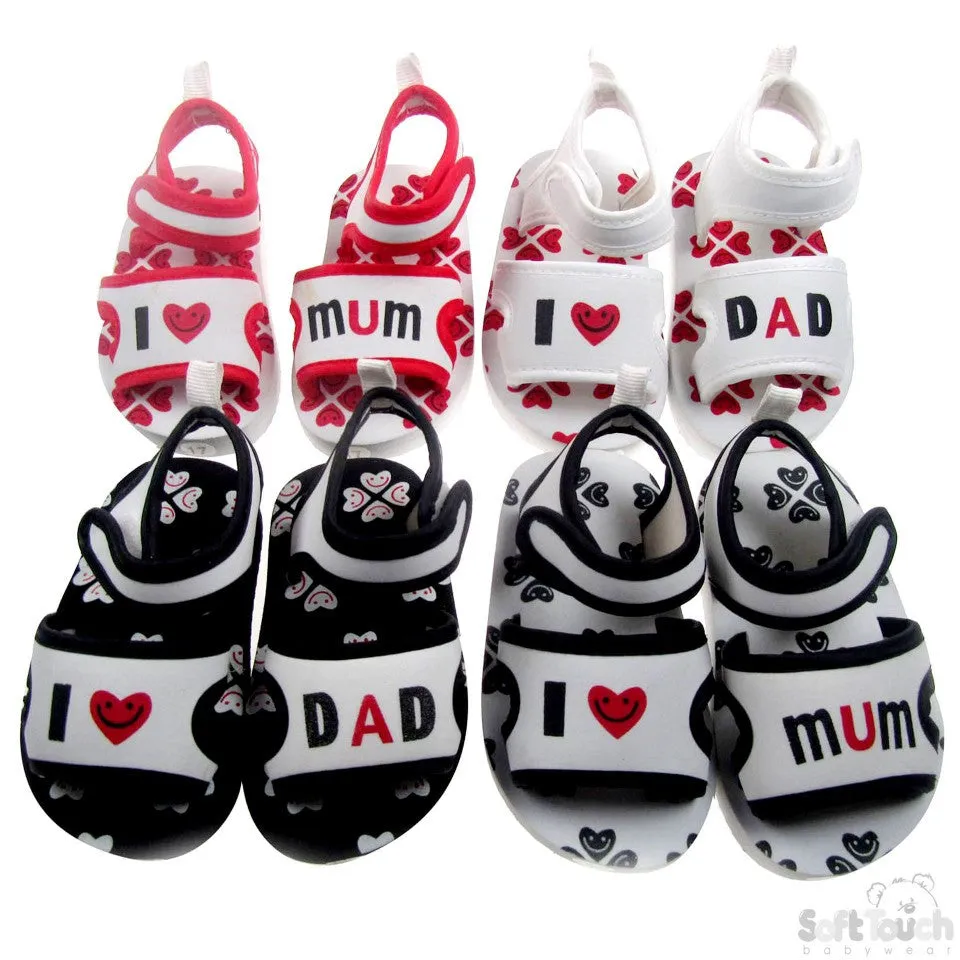 Love Mum/Dad Velcro Fastener Sandals