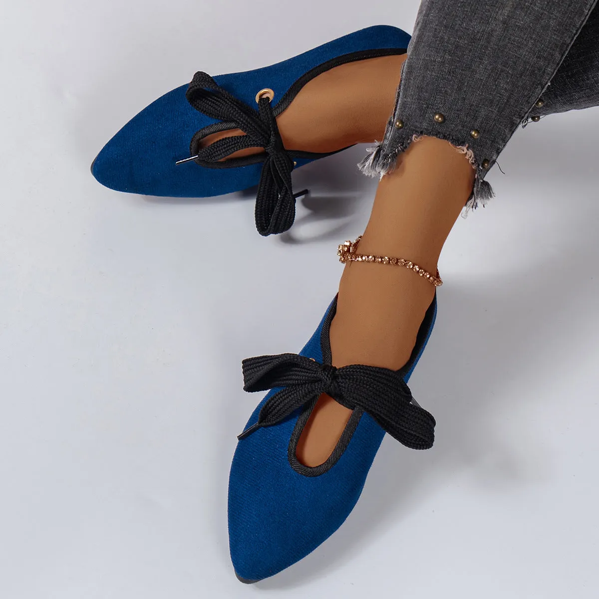 Low-cut Bow Pumps Casual Flats