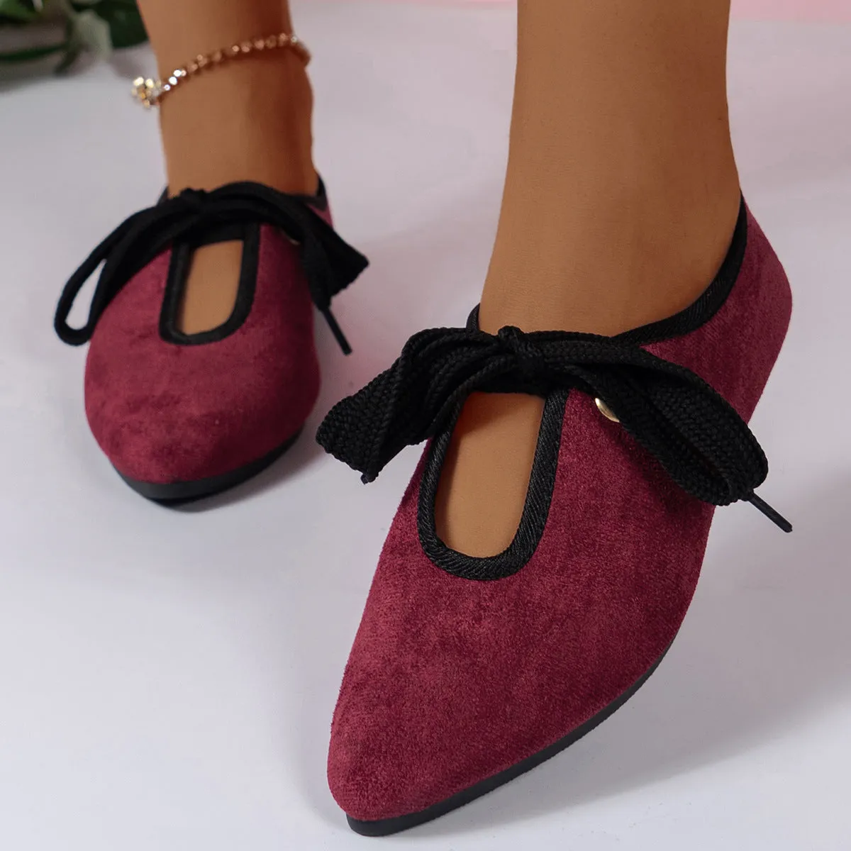 Low-cut Bow Pumps Casual Flats