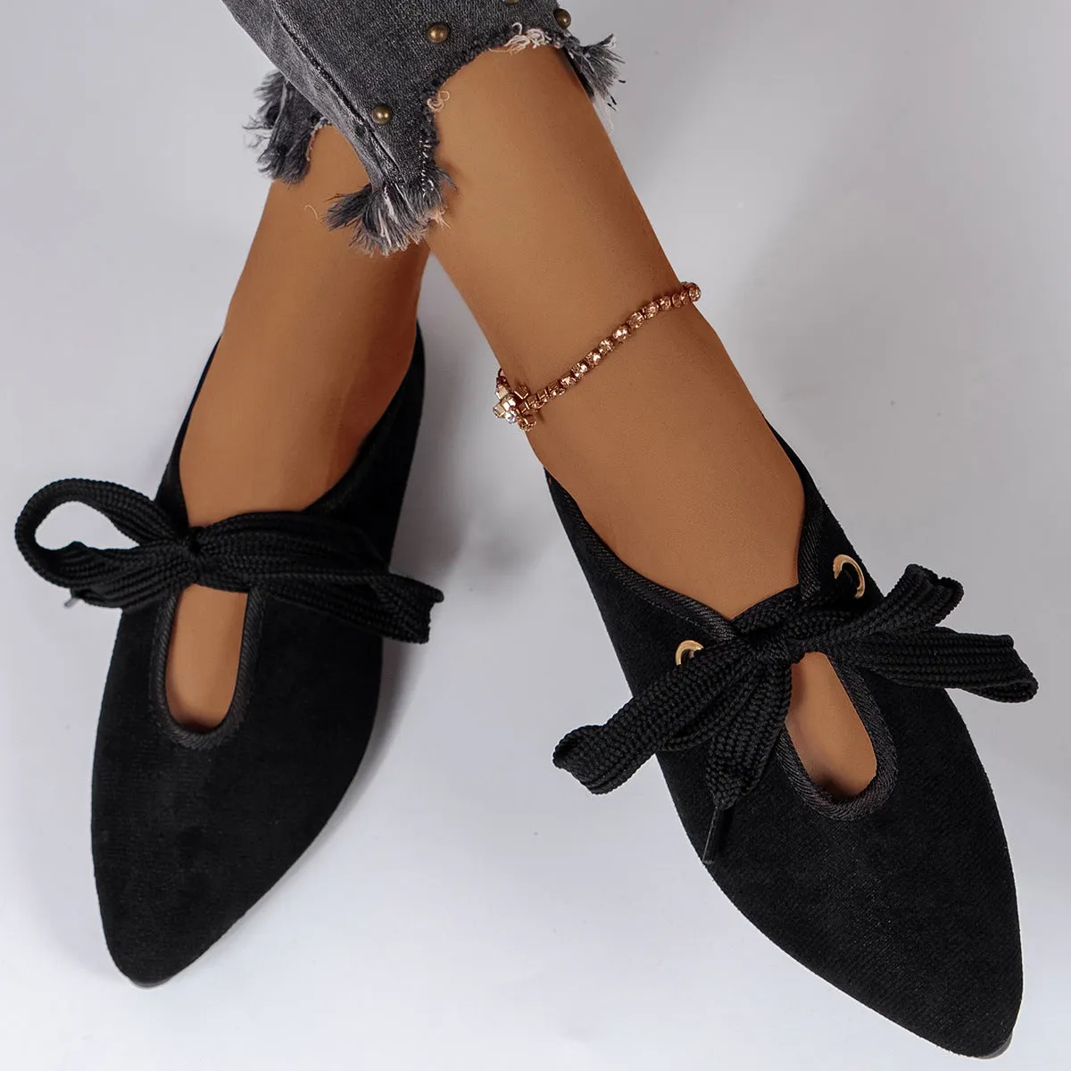 Low-cut Bow Pumps Casual Flats