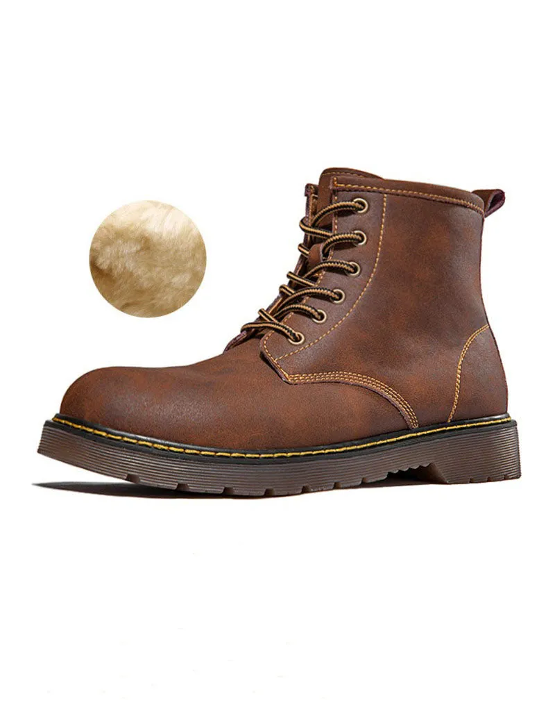 Martin Style British High-Top Winter Leather Unisex Boot