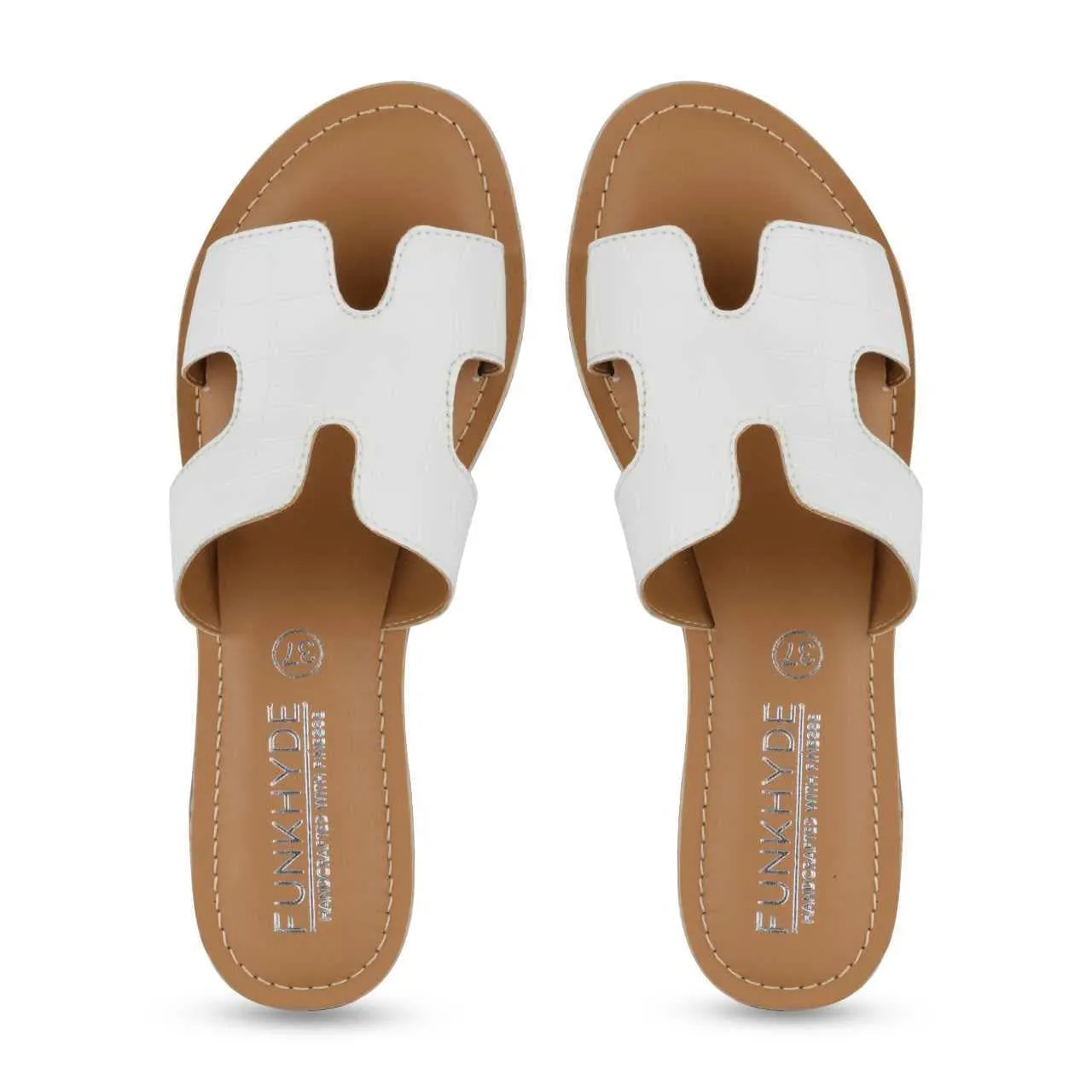 Mayna White Textured Slipons