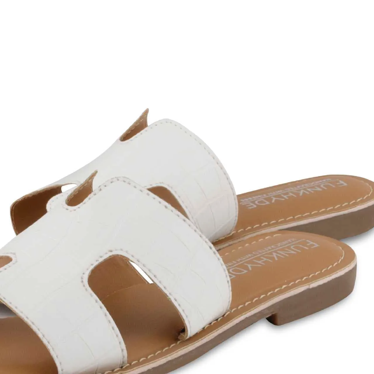 Mayna White Textured Slipons