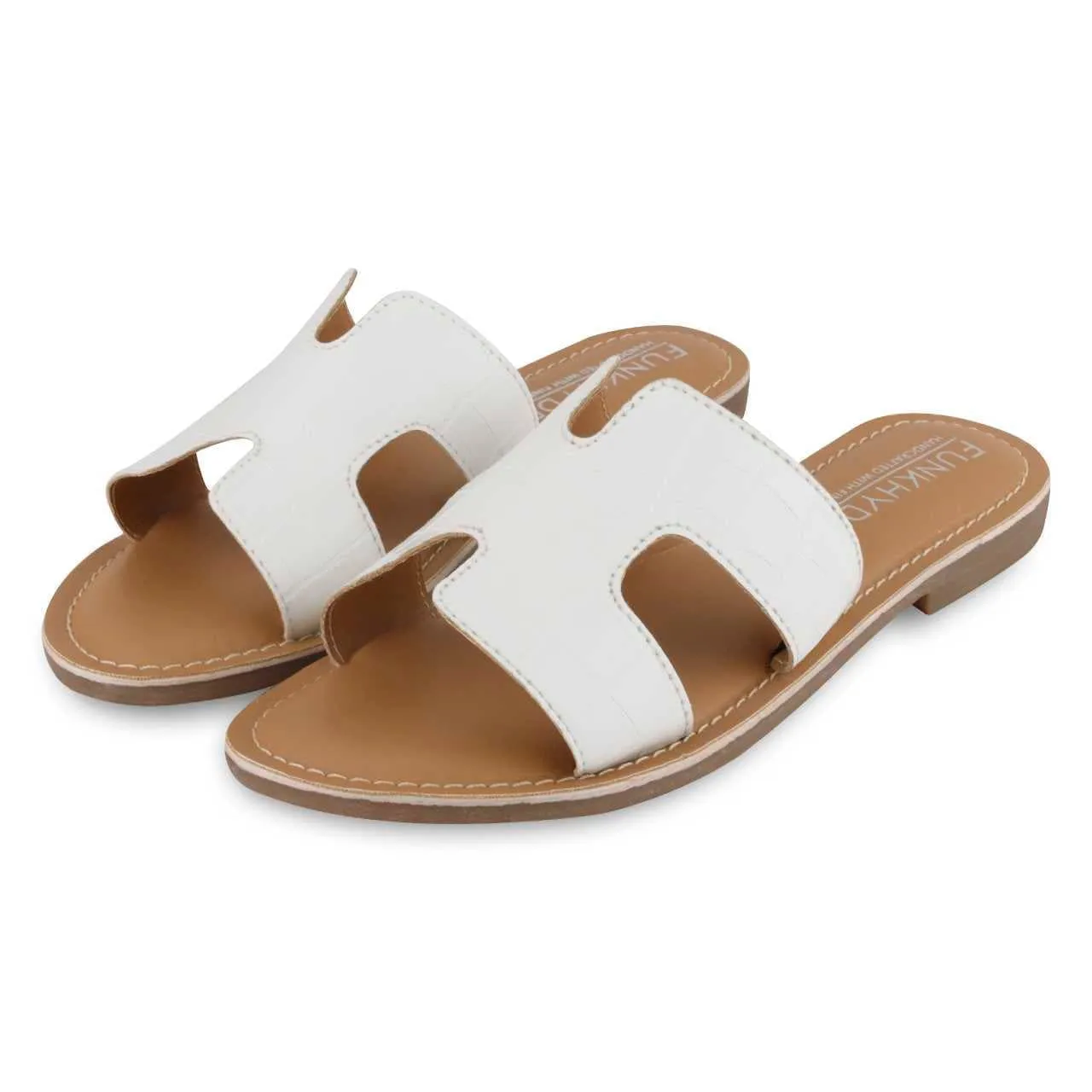 Mayna White Textured Slipons