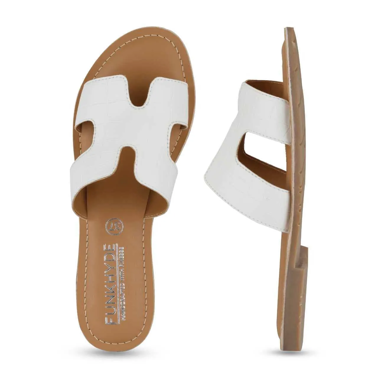 Mayna White Textured Slipons