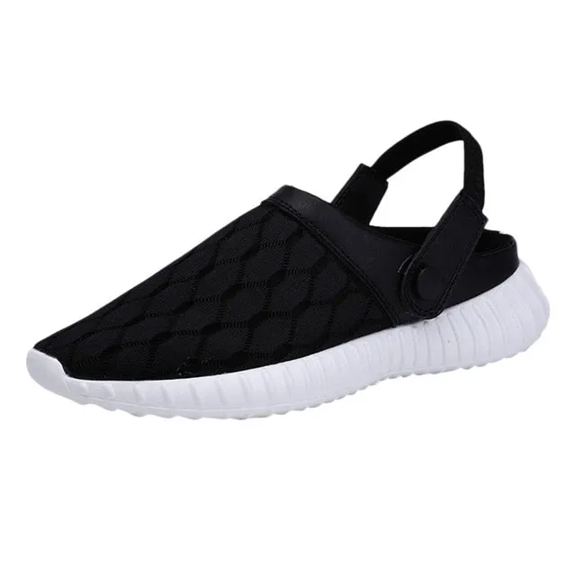 Men Slippers Summer Classic Fashion Slides Shoes Outdoor Leisure Mens Flat Mesh Breathable Non-slip Flip Flops Beach Shoe