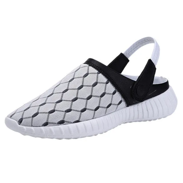 Men Slippers Summer Classic Fashion Slides Shoes Outdoor Leisure Mens Flat Mesh Breathable Non-slip Flip Flops Beach Shoe