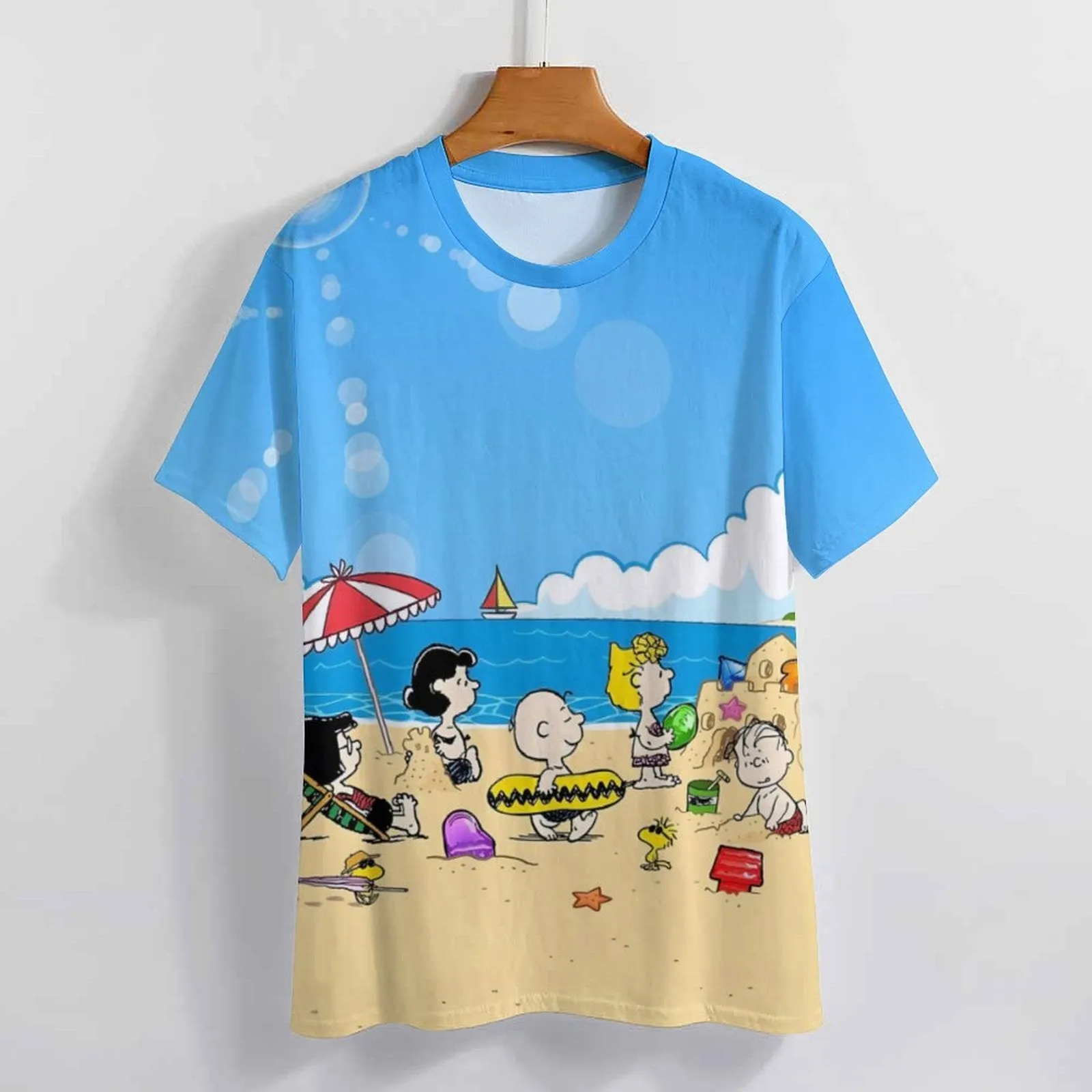 Men's Casual Cartoon Vacation Beach Printed Long Sleeve Shirt 2401000037