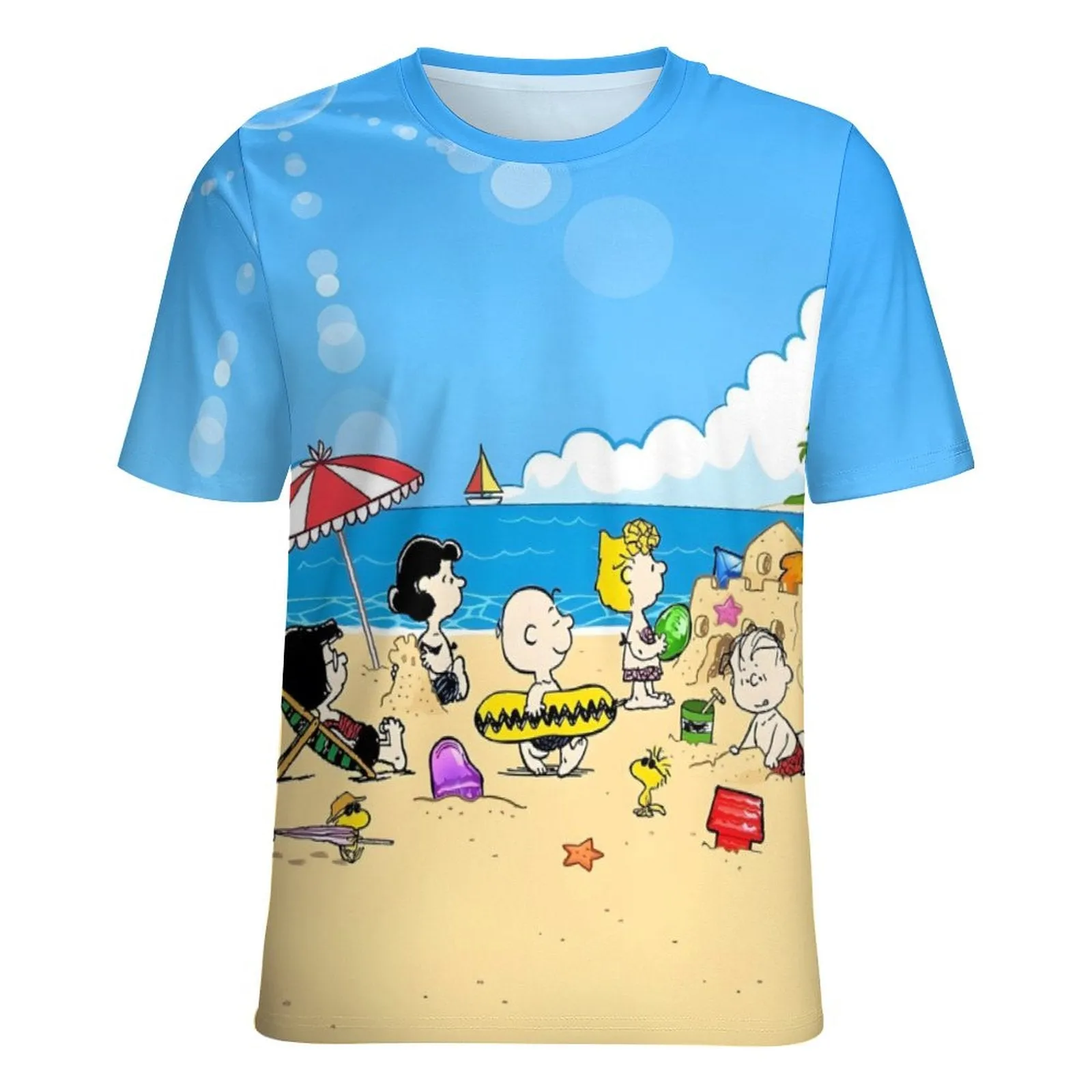 Men's Casual Cartoon Vacation Beach Printed Long Sleeve Shirt 2401000037