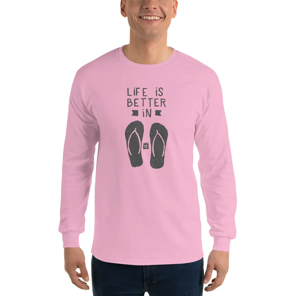 Men's Long Sleeve T-Shirt - Flip-Flop through Life