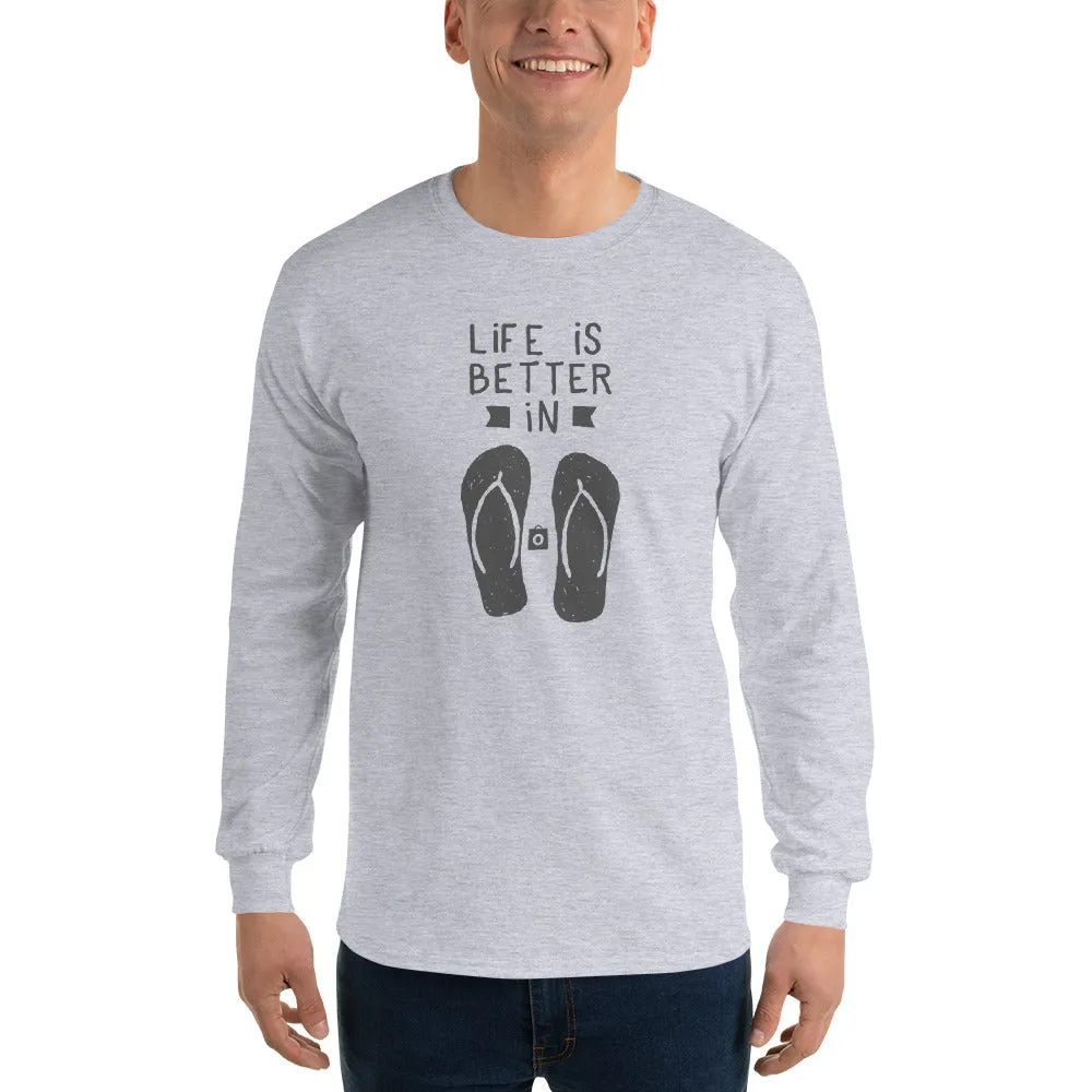 Men's Long Sleeve T-Shirt - Flip-Flop through Life