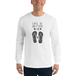 Men's Long Sleeve T-Shirt - Flip-Flop through Life