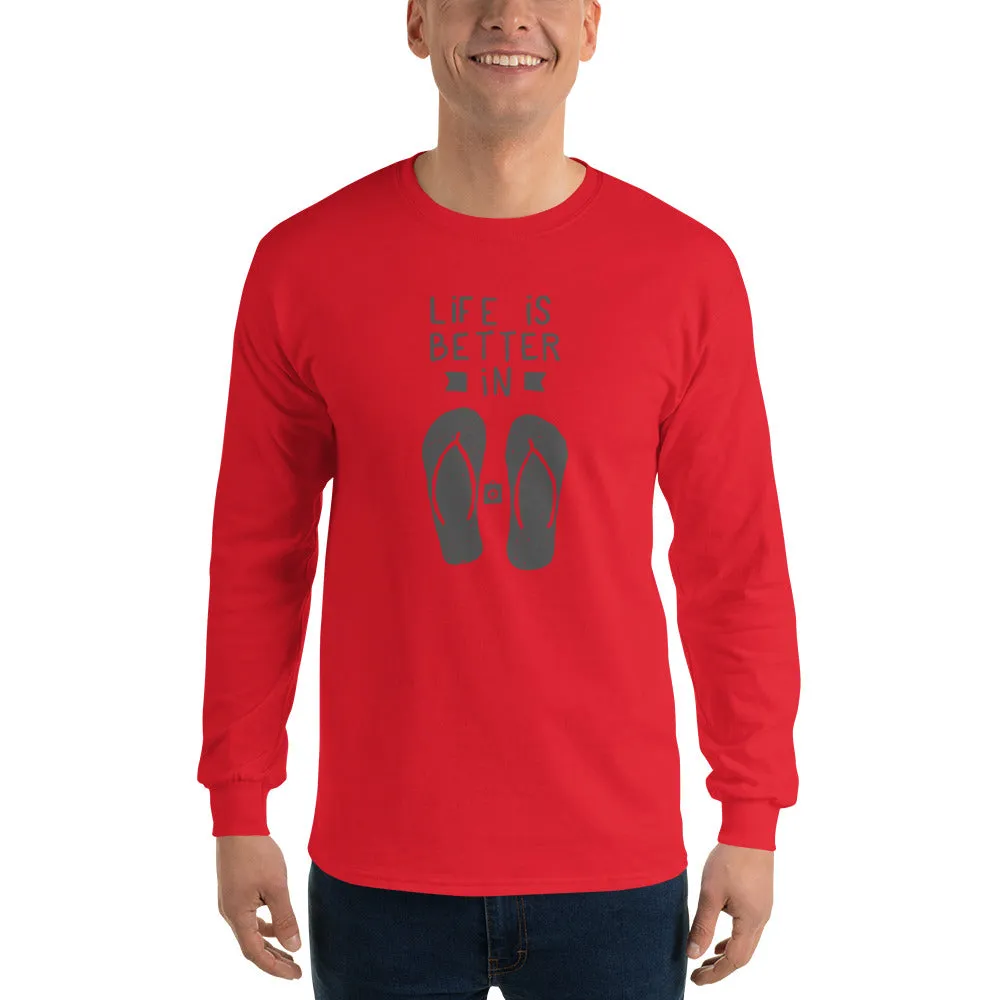 Men's Long Sleeve T-Shirt - Flip-Flop through Life