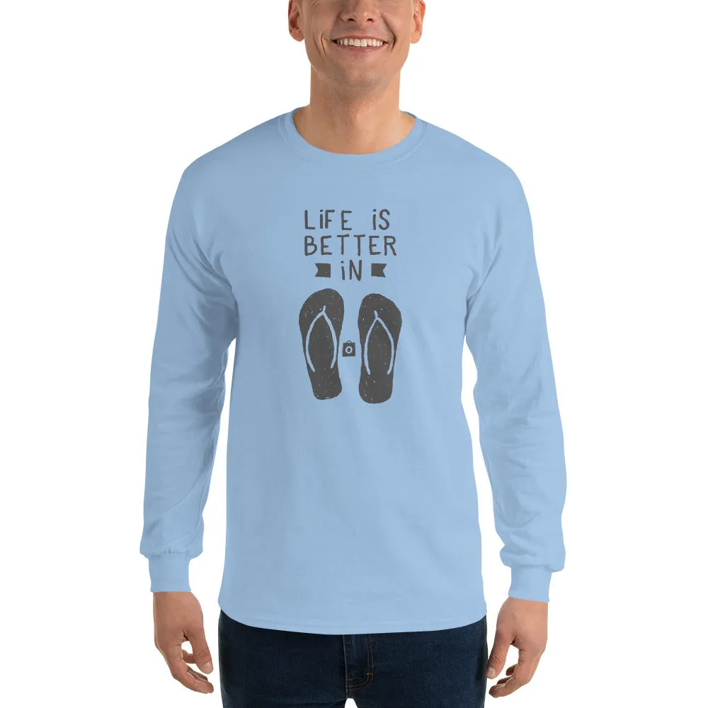 Men's Long Sleeve T-Shirt - Flip-Flop through Life