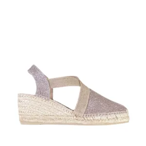 Metallic Cotton Blend Wedge Espadrille for Women - Triton
