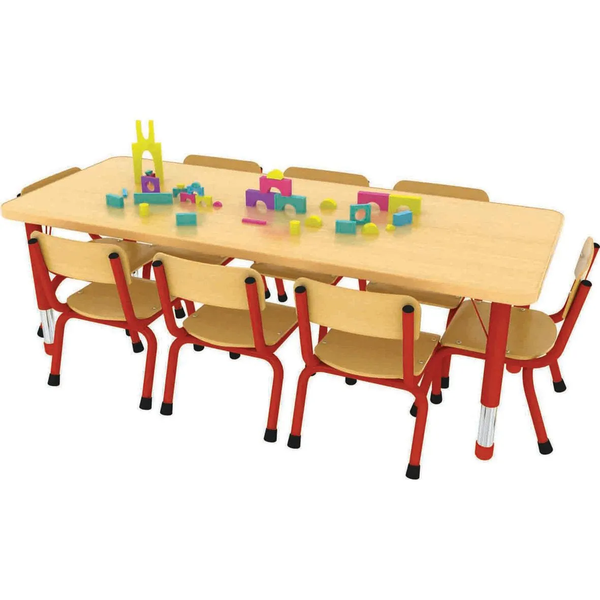 Milan Rectangular Table (8 Seater) - Red
