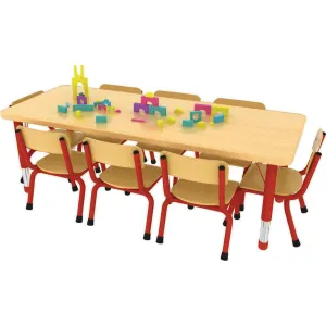 Milan Rectangular Table (8 Seater) - Red